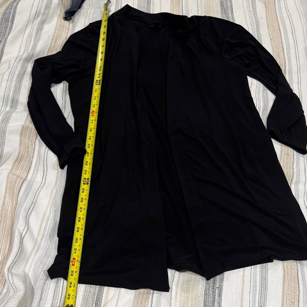 JM Collection Elegant Long Black Cardigan